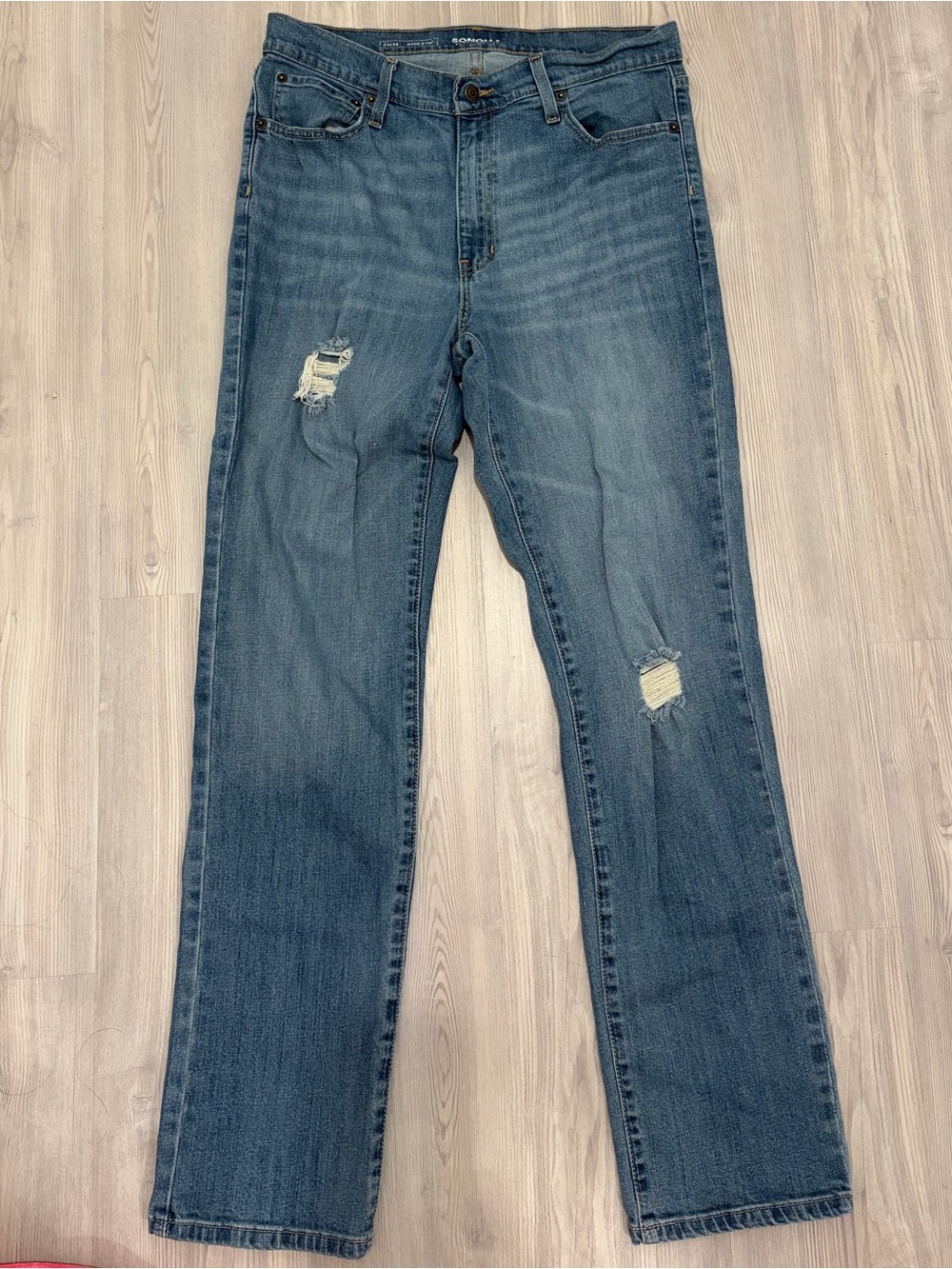 Sonoma Straight Leg Distressed Blue Jeans
